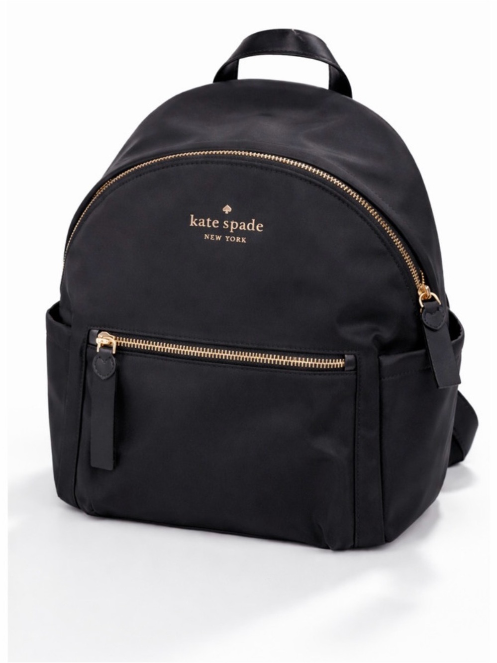 Kate Spade Black Nylon Mini Backpack with Gold Accents